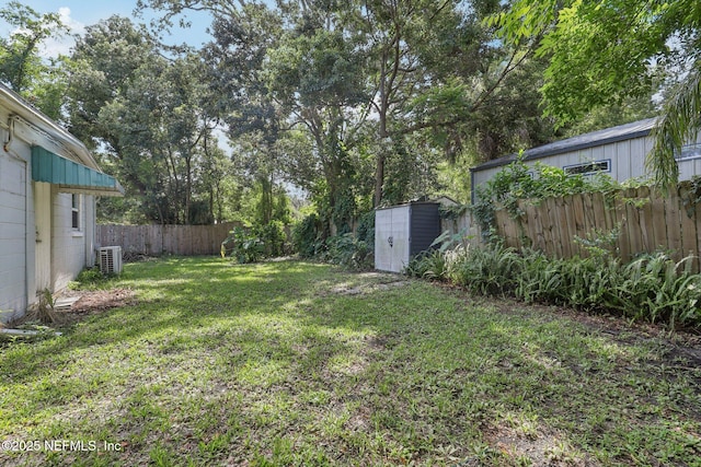 243 Ravenswood Dr, Saint Augustine, FL 32084 - fenced backyard featuring a storage shed