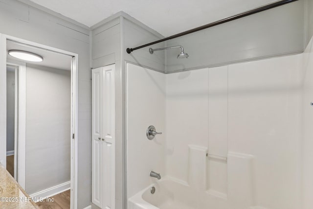243 Ravenswood Dr, Saint Augustine, FL 32084 - full bath with  shower combination and wood finished floors
