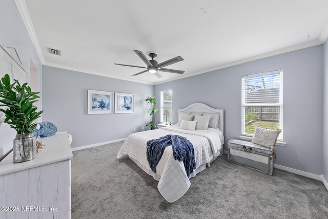 13254 Karla Cove Ln, Jacksonville, FL 32225 - carpeted bedroom featuring crown molding and a ceiling fan