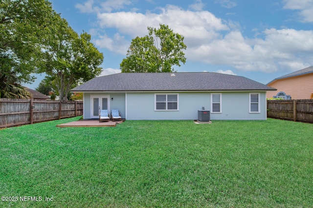 13254 Karla Cove Ln, Jacksonville, FL 32225 - back of property featuring a fenced backyard and french doors