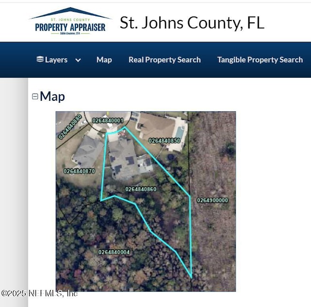395 Jennie Lake Ct, Saint Johns, FL 32095 - map / location with property parcel outlined