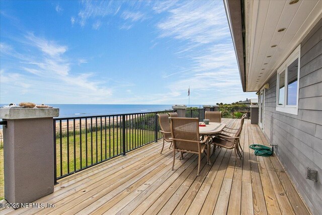 2481 S Ponte Vedra Blvd, Ponte Vedra Beach, FL 32082 - wooden terrace with a water view and outdoor dining area