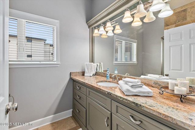 2481 S Ponte Vedra Blvd, Ponte Vedra Beach, FL 32082 - bathroom with vanity and a chandelier