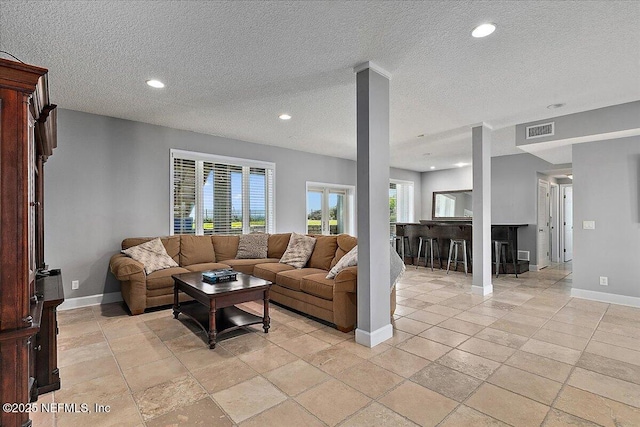 2481 S Ponte Vedra Blvd, Ponte Vedra Beach, FL 32082 - living room featuring recessed lighting and a textured ceiling