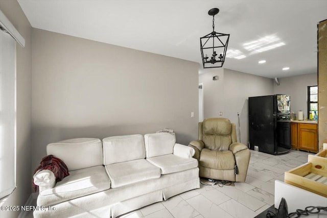 110 Abalone Ln W, Ponte Vedra Beach, FL 32082 - living room with light marble finish floors and recessed lighting