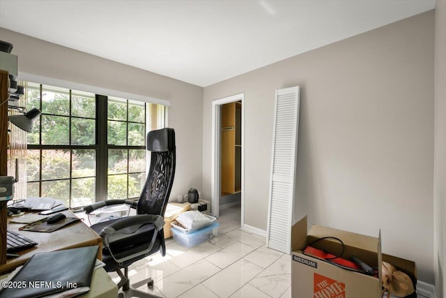 110 Abalone Ln W, Ponte Vedra Beach, FL 32082 - office area featuring light marble finish flooring