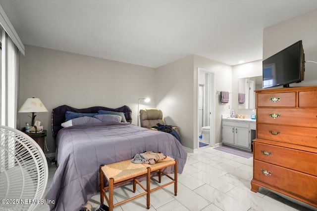 110 Abalone Ln W, Ponte Vedra Beach, FL 32082 - bedroom featuring light marble finish flooring and connected bathroom