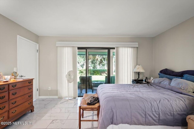 110 Abalone Ln W, Ponte Vedra Beach, FL 32082 - bedroom featuring light marble finish flooring and access to outside