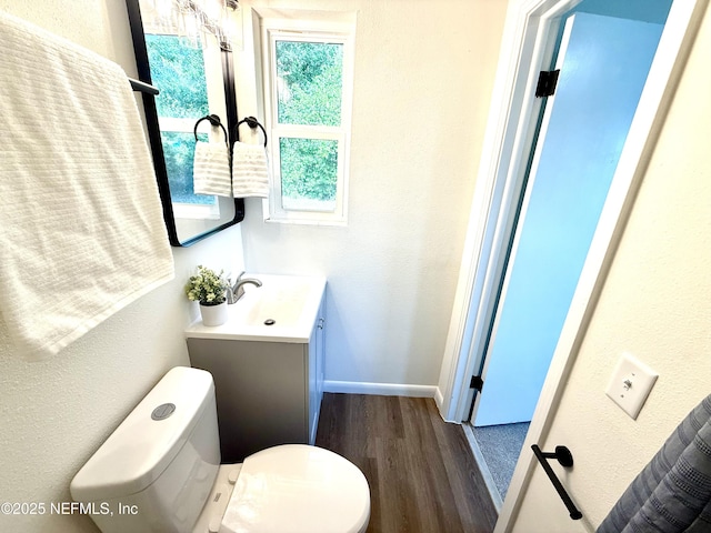 2536 Wedgefield Blvd, Jacksonville, FL 32211 - half bathroom featuring wood finished floors, vanity, and a textured wall