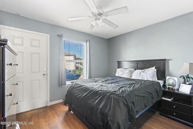 113 Oceangate Dr, Atlantic Beach, FL 32233 - bedroom with wood finished floors and ceiling fan