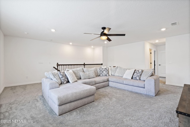 816 Blind Oak Way, Middleburg, FL 32068 - living room with carpet flooring, recessed lighting, and ceiling fan