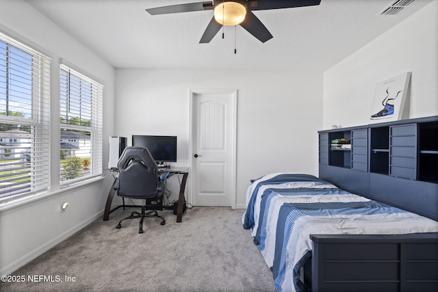 816 Blind Oak Way, Middleburg, FL 32068 - bedroom with carpet flooring, an office area, and ceiling fan