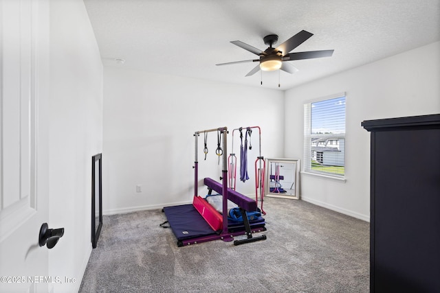 816 Blind Oak Way, Middleburg, FL 32068 - exercise area with ceiling fan and carpet