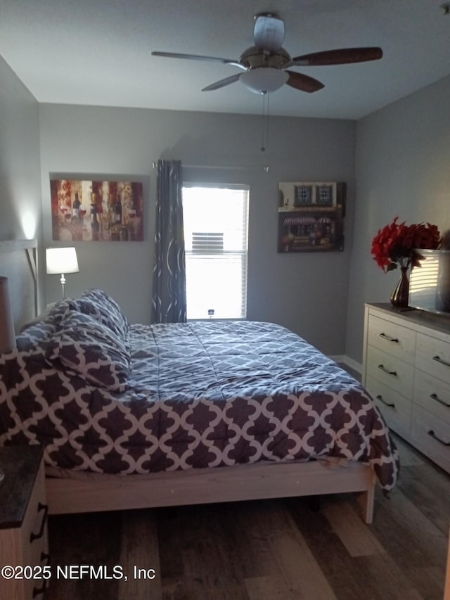 3671 Kirkpatrick Cir Unit 6, Jacksonville, FL 32210 - bedroom featuring wood finished floors and ceiling fan