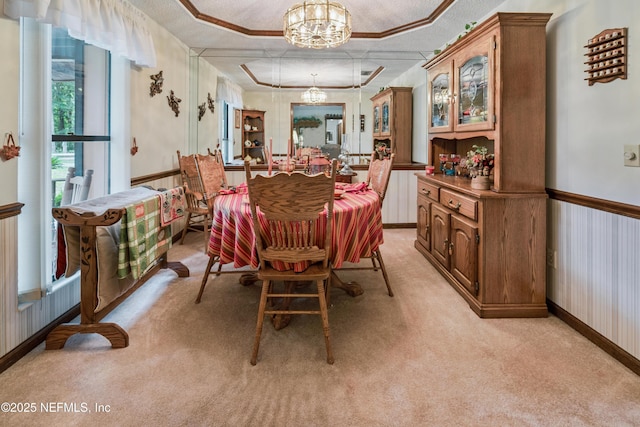 4253 Chokeberry Rd, Middleburg, FL 32068 - dining space featuring light colored carpet, a chandelier, and a textured ceiling