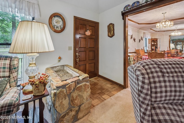 4253 Chokeberry Rd, Middleburg, FL 32068 - foyer with a chandelier and baseboards