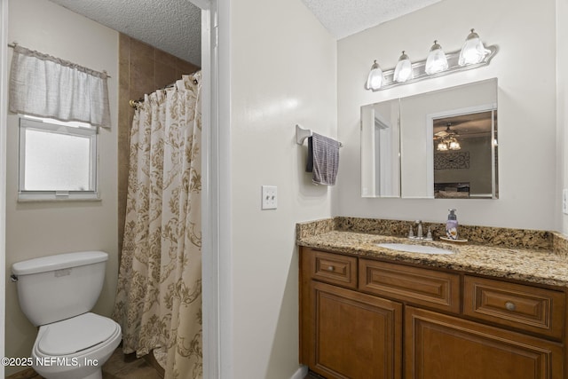 4115 Wilcrest Cir W, Jacksonville, FL 32277 - full bathroom featuring vanity, a textured ceiling, and a shower with curtain