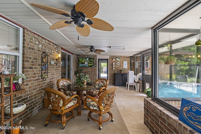 4115 Wilcrest Cir W, Jacksonville, FL 32277 - sunroom featuring ceiling fan