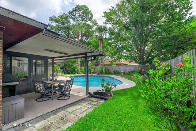 4115 Wilcrest Cir W, Jacksonville, FL 32277 - view of swimming pool featuring a fenced backyard, a patio, and area for grilling