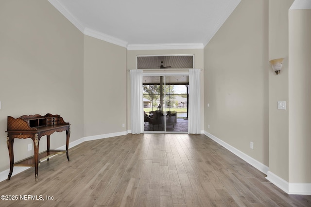 1506 Waterbridge Ct, Fleming Island, FL 32003 - empty room featuring ornamental molding and wood finished floors