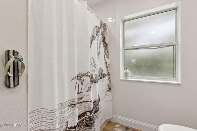 1465 Lambert Ave, Flagler Beach, FL 32136 - full bathroom with toilet and a shower with shower curtain