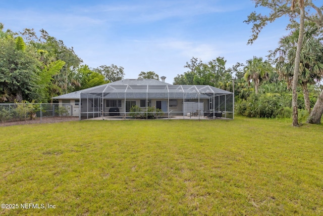 1465 Lambert Ave, Flagler Beach, FL 32136 - back of house featuring a chimney and a lanai