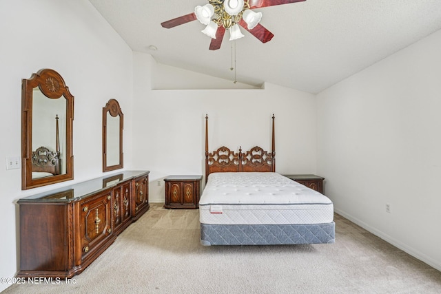 3005 Sunset Ridge Dr, Middleburg, FL 32068 - carpeted bedroom with vaulted ceiling and ceiling fan