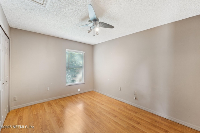 3005 Sunset Ridge Dr, Middleburg, FL 32068 - empty room with ceiling fan, a textured ceiling, and light wood-type flooring
