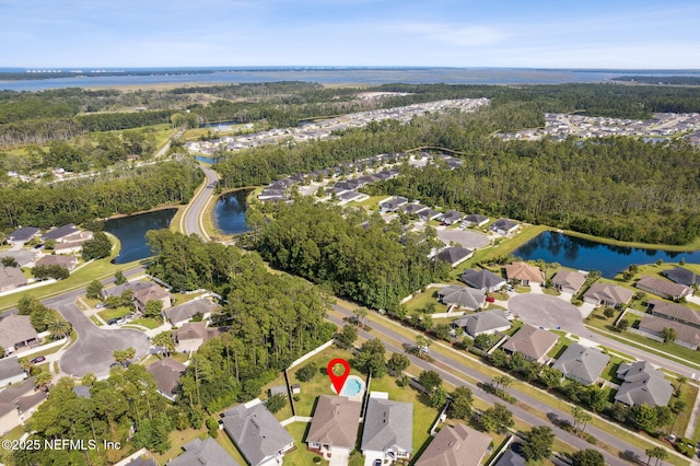 94032 Woodbrier Cir, Fernandina Beach, FL 32034 - aerial view of property and surrounding area featuring a nearby body of water and nearby suburban area