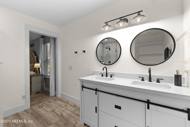 5263 Ellen Ct, Saint Augustine, FL 32086 - full bath with double vanity and wood finished floors