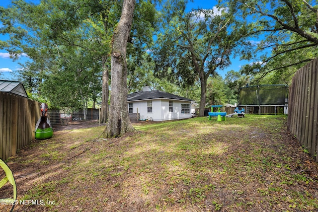 5263 Ellen Ct, Saint Augustine, FL 32086 - fenced backyard with a trampoline