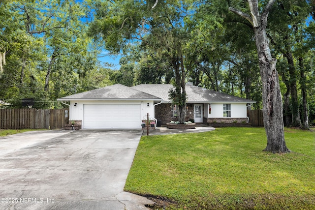 5263 Ellen Ct, Saint Augustine, FL 32086 - ranch-style house with driveway, a garage, roof with shingles, and brick siding