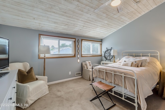 315 20th St, Atlantic Beach, FL 32233 - carpeted bedroom with wooden ceiling and lofted ceiling