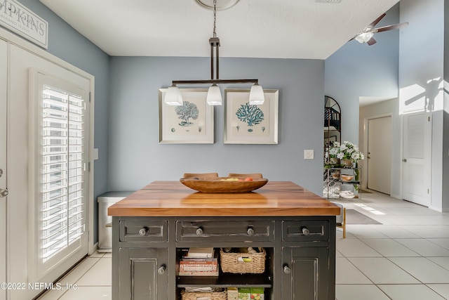 315 20th St, Atlantic Beach, FL 32233 - dining space featuring light tile patterned floors and a ceiling fan