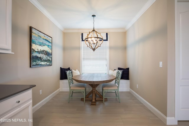 364 Higgins Loop, Saint Augustine, FL 32092 - dining room featuring a chandelier, plenty of natural light, ornamental molding, and light wood-type flooring