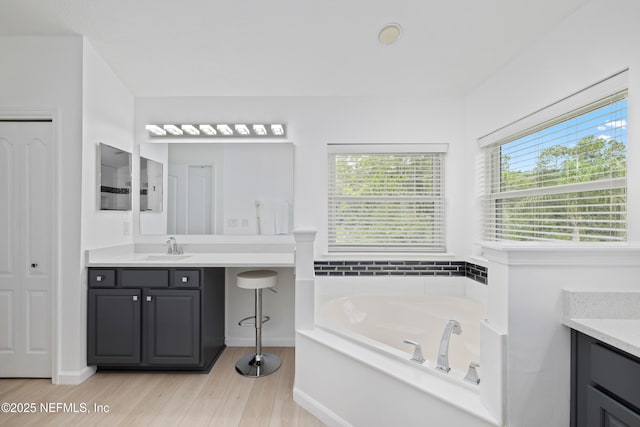 1563 Tawny Marsh Ct, Saint Augustine, FL 32092 - full bathroom with vanity, wood finished floors, and a bath