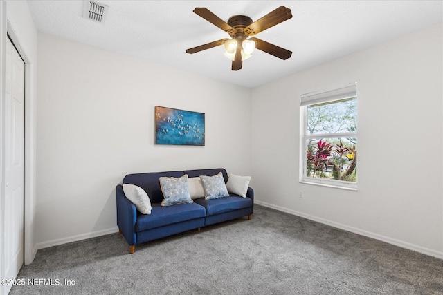 1200 Canopy Walk Ln Unit 1212, Palm Coast, FL 32137 - living area with carpet flooring and a ceiling fan