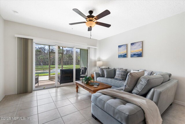 1200 Canopy Walk Ln Unit 1212, Palm Coast, FL 32137 - living area with ceiling fan and light tile patterned flooring