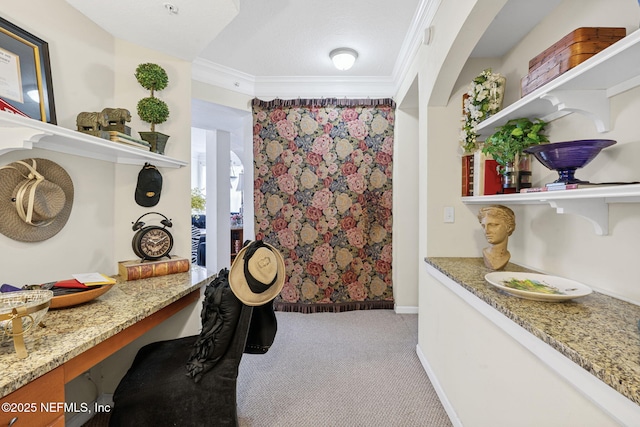 10435 Mid Town Pkwy Unit 265, Jacksonville, FL 32246 - home office featuring carpet and crown molding
