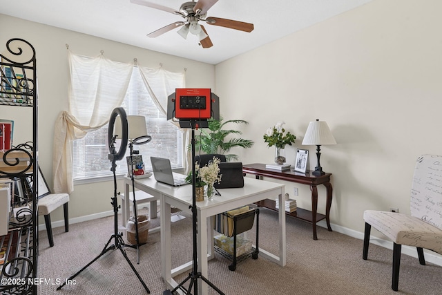 10435 Mid Town Pkwy Unit 265, Jacksonville, FL 32246 - carpeted office space with a ceiling fan and baseboards