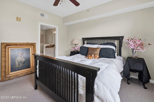 10435 Mid Town Pkwy Unit 265, Jacksonville, FL 32246 - bedroom featuring carpet, a ceiling fan, and ensuite bath