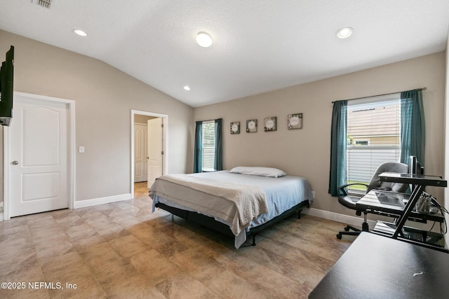 222 Green Turtle Ln, Saint Augustine, FL 32086 - bedroom with vaulted ceiling and recessed lighting