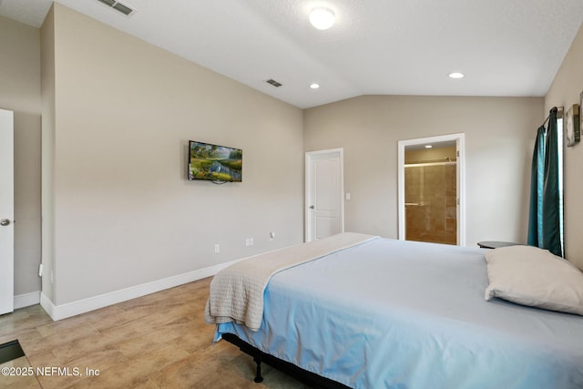 222 Green Turtle Ln, Saint Augustine, FL 32086 - bedroom featuring lofted ceiling, recessed lighting, and ensuite bathroom