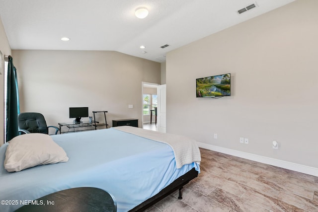 222 Green Turtle Ln, Saint Augustine, FL 32086 - bedroom with lofted ceiling and recessed lighting