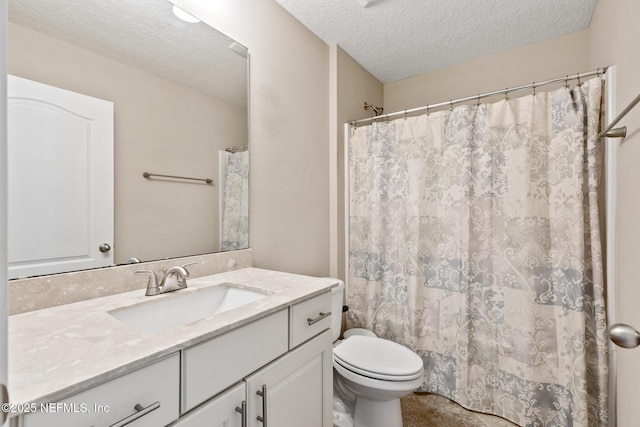 222 Green Turtle Ln, Saint Augustine, FL 32086 - bathroom with a textured ceiling, vanity, and a shower with curtain