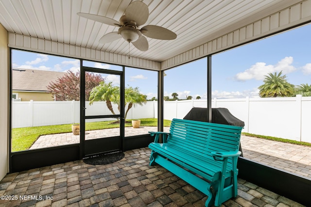 222 Green Turtle Ln, Saint Augustine, FL 32086 - sunroom with ceiling fan