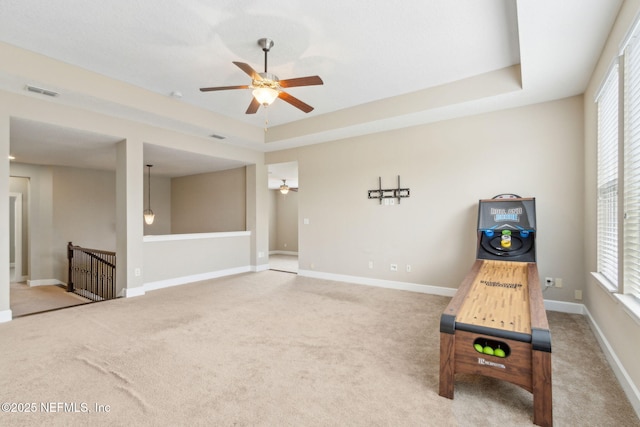 1306 Warbler Way, Middleburg, FL 32068 - recreation room with ceiling fan, carpet, and healthy amount of natural light