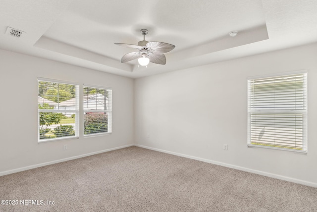 83687 Nether St, Fernandina Beach, FL 32034 - empty room with a raised ceiling, carpet, and ceiling fan