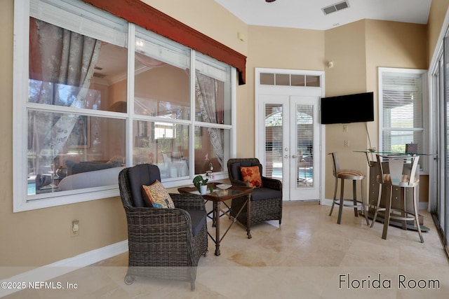 1521 Nottingham Knoll Dr, Jacksonville, FL 32225 - sitting room with french doors and tile patterned flooring