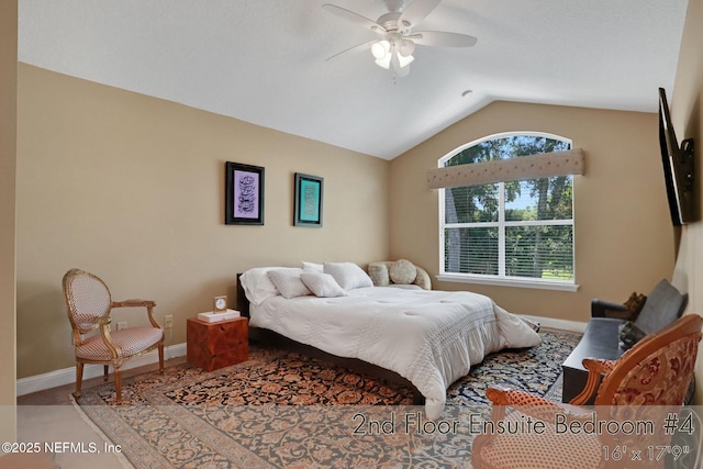 1521 Nottingham Knoll Dr, Jacksonville, FL 32225 - bedroom featuring vaulted ceiling and a ceiling fan